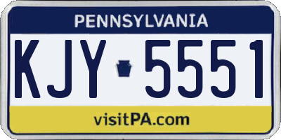 PA license plate KJY5551