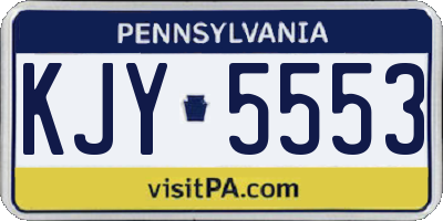 PA license plate KJY5553