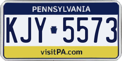 PA license plate KJY5573