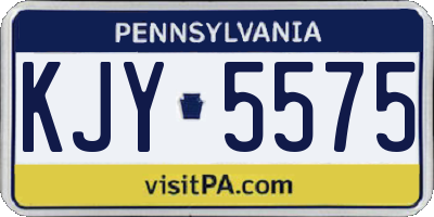 PA license plate KJY5575
