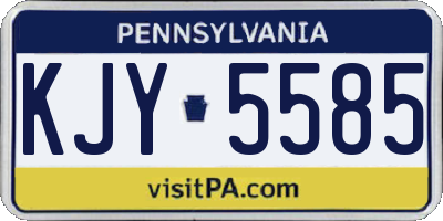 PA license plate KJY5585