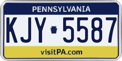 PA license plate KJY5587