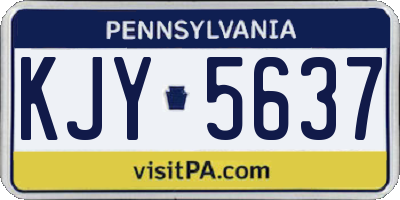 PA license plate KJY5637