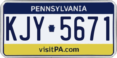 PA license plate KJY5671