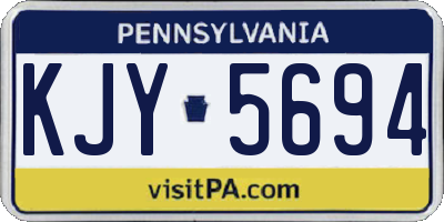 PA license plate KJY5694