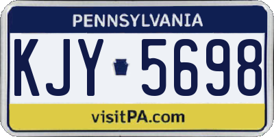 PA license plate KJY5698