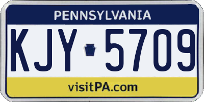 PA license plate KJY5709