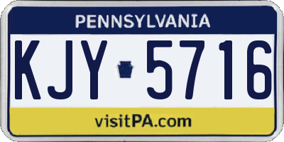 PA license plate KJY5716