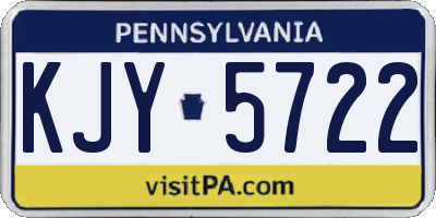 PA license plate KJY5722
