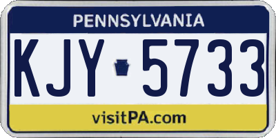 PA license plate KJY5733