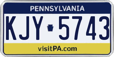 PA license plate KJY5743