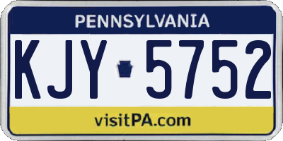 PA license plate KJY5752
