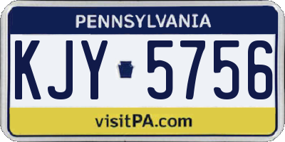 PA license plate KJY5756