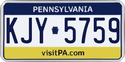 PA license plate KJY5759