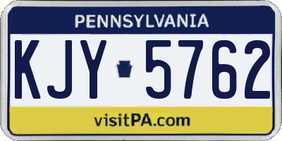 PA license plate KJY5762