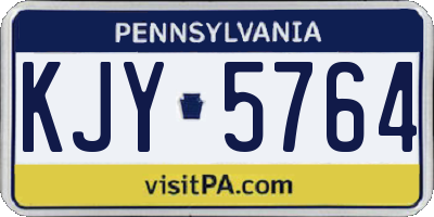 PA license plate KJY5764