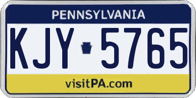 PA license plate KJY5765
