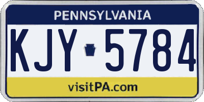 PA license plate KJY5784