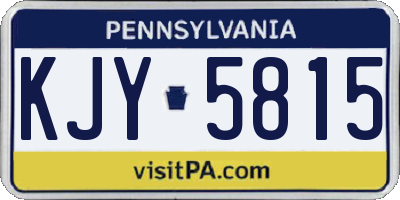 PA license plate KJY5815