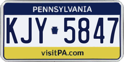PA license plate KJY5847