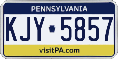 PA license plate KJY5857
