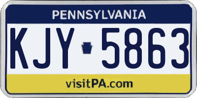 PA license plate KJY5863