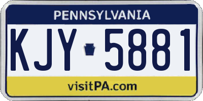 PA license plate KJY5881