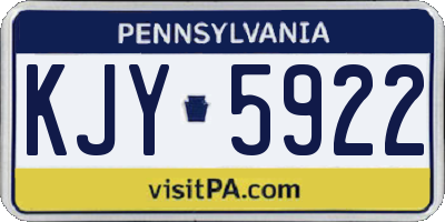 PA license plate KJY5922