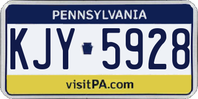 PA license plate KJY5928