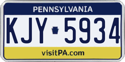 PA license plate KJY5934