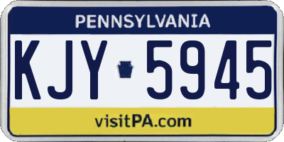 PA license plate KJY5945