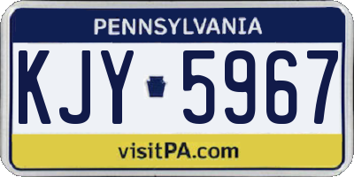 PA license plate KJY5967
