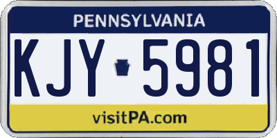 PA license plate KJY5981