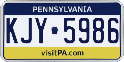 PA license plate KJY5986