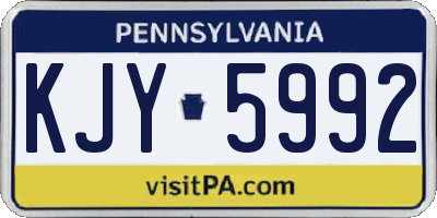PA license plate KJY5992