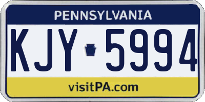 PA license plate KJY5994
