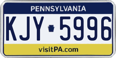 PA license plate KJY5996