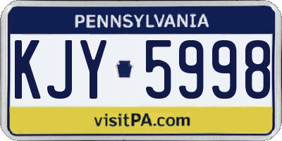 PA license plate KJY5998