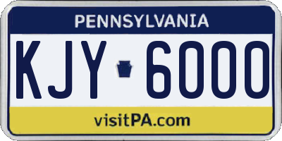 PA license plate KJY6000