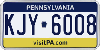PA license plate KJY6008