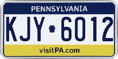 PA license plate KJY6012