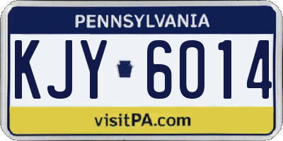 PA license plate KJY6014