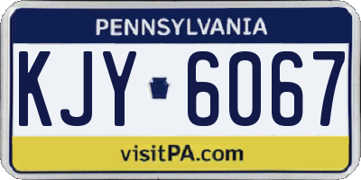 PA license plate KJY6067