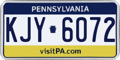 PA license plate KJY6072