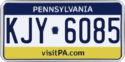 PA license plate KJY6085