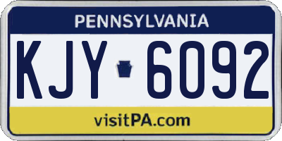 PA license plate KJY6092