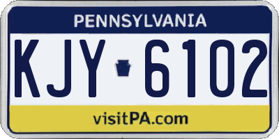 PA license plate KJY6102