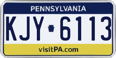 PA license plate KJY6113