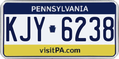 PA license plate KJY6238
