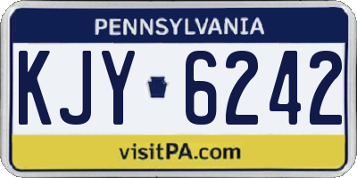 PA license plate KJY6242